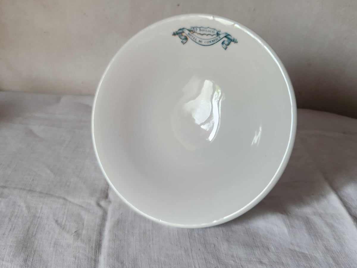 Vintage French Porcelain Fruit Bowl Limoges 'Hotel du Commerce - P.Boulouis'