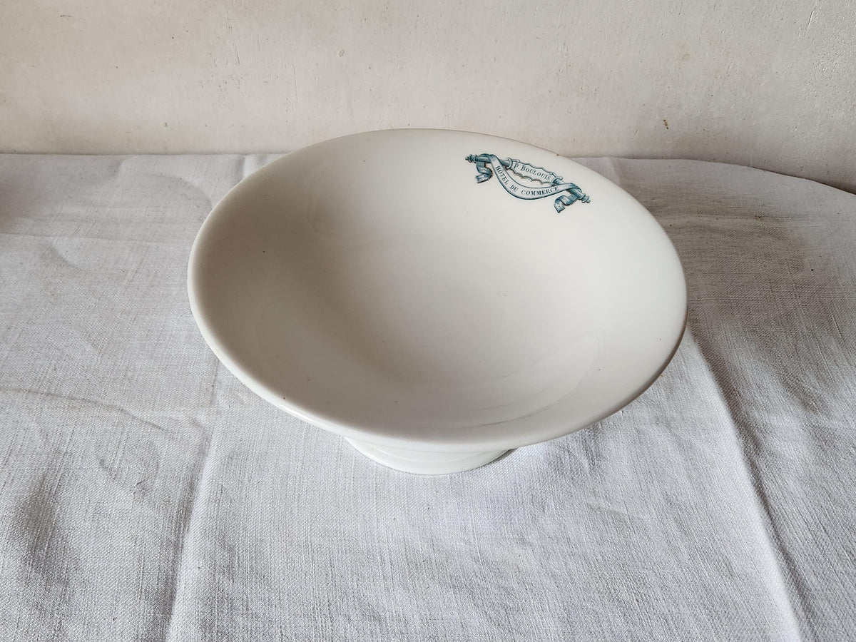 Vintage French Porcelain Fruit Bowl Limoges 'Hotel du Commerce - P.Boulouis'