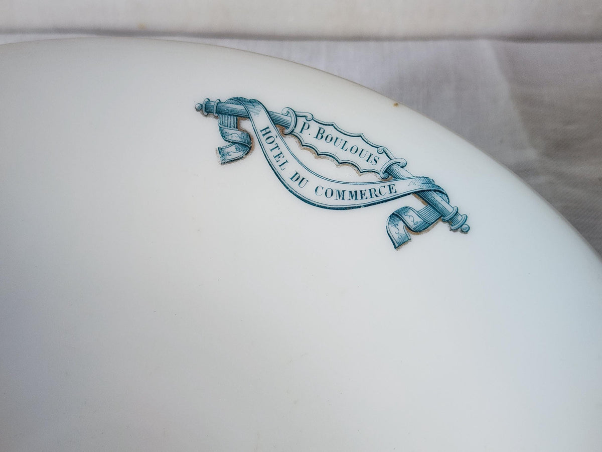 Vintage French Porcelain Fruit Bowl Limoges 'Hotel du Commerce - P.Boulouis'