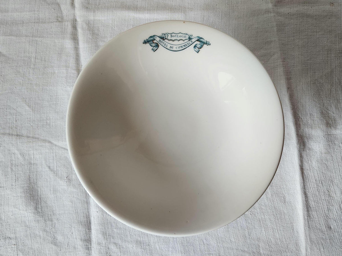 Vintage French Porcelain Fruit Bowl Limoges 'Hotel du Commerce - P.Boulouis'